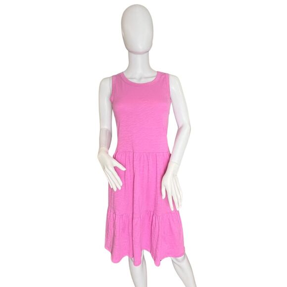 Terra & Sky Dress 0X Pink Tiered Ruffle Hem Cottagecore Trapeze Knit Sundress - Picture 3 of 12